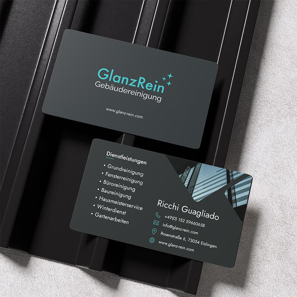 Visitenkarte für ein Reinigungsunternehmen