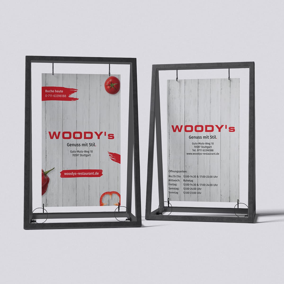 Menükarte für ein Restaurant